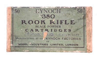 Lot 523 - Box of Kynoch .380 Rook Rifle ammunition, 50...