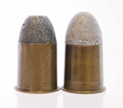 Lot 526 - Two scarce Eley .577 revolver cartridges with...