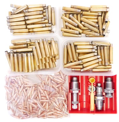 Lot 672 - 8x57 reloading dies and components to include...