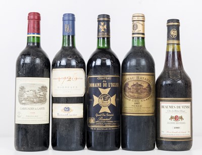 Lot 5 bottles Mixed Lot Mature Claret