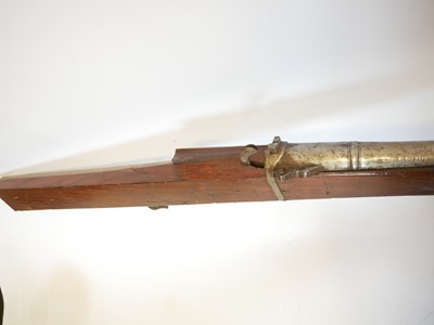 Lot 24 - Unusually large Indian matchlock rampart gun,...