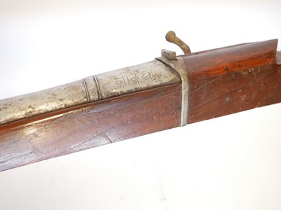Lot 24 - Unusually large Indian matchlock rampart gun,...