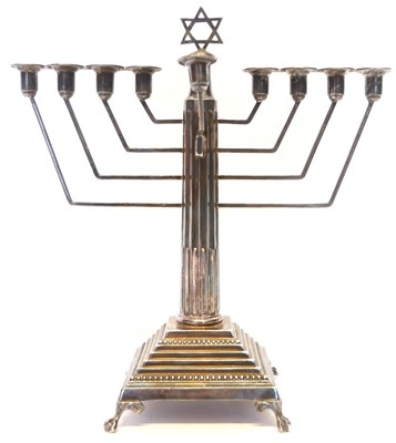 Lot 26 - An Elizabeth II Silver Menorah