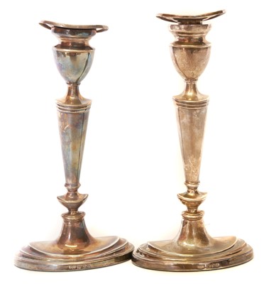 Lot 29 - An Elizabeth II Pair of Silver Candlesticks