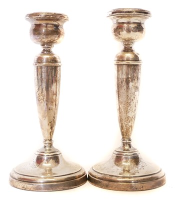 Lot 30 - A George V Pair of Silver Candlesticks