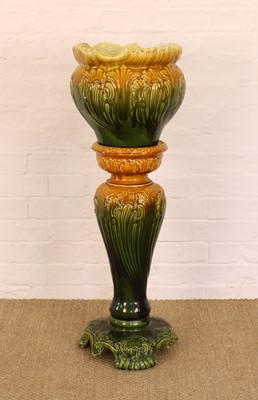 Lot 81 - A Victorian Majolica Pottery "Princess" Jardinière on Stand