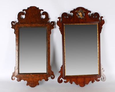 Lot 241 - A George II Walnut Fretwork Wall Mirror