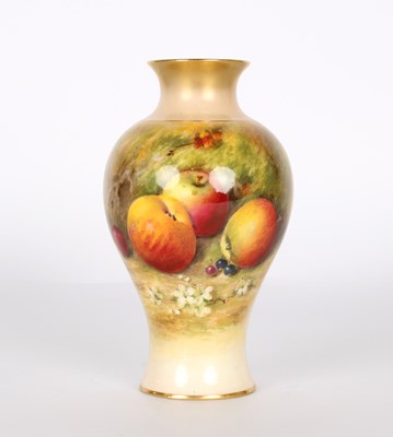 Lot 88 - A Royal Worcester Vase Painted with Fruit by William Ricketts