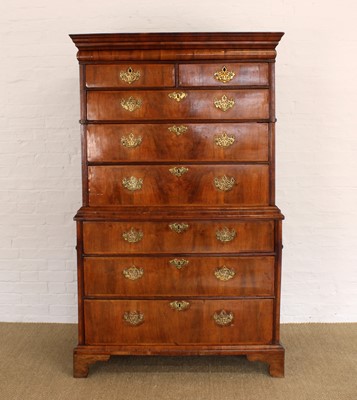 Lot 224 - An Impressive George II Walnut Chest on Chest
