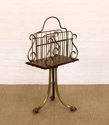Lot A Victorian Brass and Mahogany Revolving Music Stand