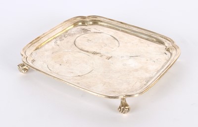 Lot 9 - A George V Silver Card Tray by S. Blanckensee & Son Ltd.