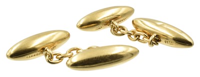Lot 118 - A pair of 18ct gold cufflinks retailed by Harrods