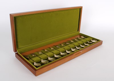 Lot 15 - A Set of Twelve Elizabeth II Silver "Flower" Spoons By John Pinches Ltd.
