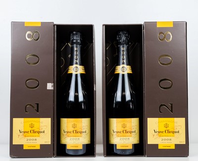Lot 84 - 2 bottles Champagne Veuve Clicquot Vintage 2008