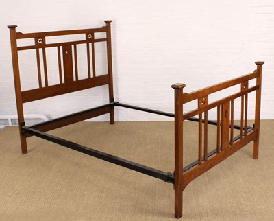 Lot Arts & Crafts Oak Bed-Head and Board