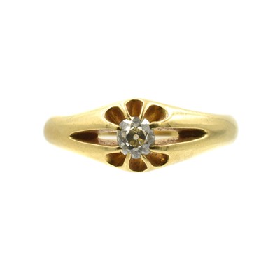 Lot An 18ct gold and diamond single stone ring