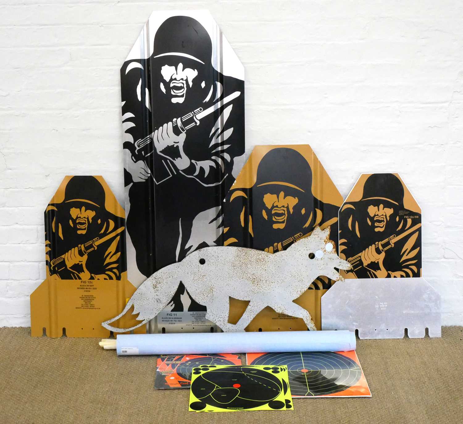 Lot Collection of targets, to include a life size...