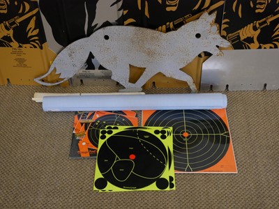 Lot Collection of targets, to include a life size...