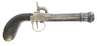 Lot Belgian boxlock percussion pistol, 4inch...