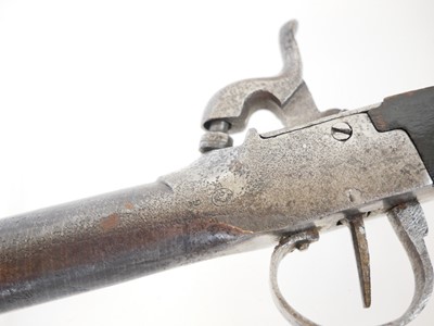 Lot Belgian boxlock percussion pistol, 4inch...