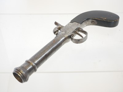 Lot Belgian boxlock percussion pistol, 4inch...