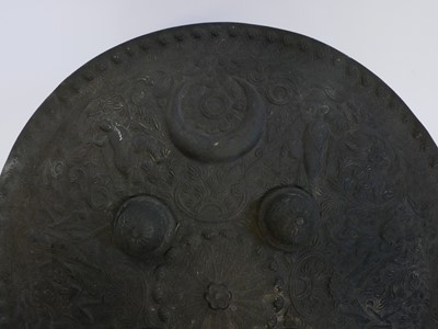 Lot Dhal shield, with embossed with a crescent and...