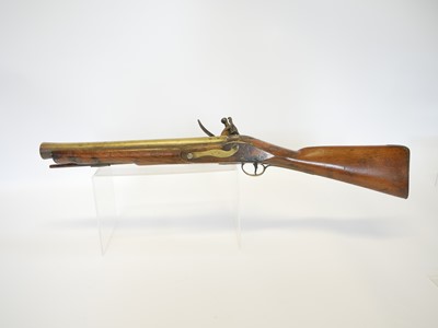 Lot Flintlock blunderbuss, 16inch brass barrel...