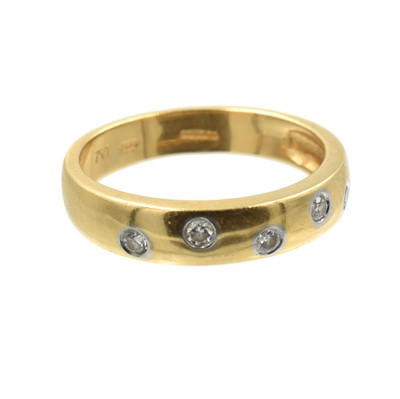 Lot An 18ct yellow gold and diamond five stone ring