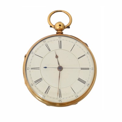 Lot A Victorian 18ct yellow gold open face chronometer pocket watch
