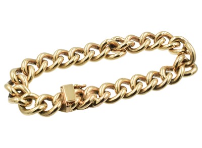 Lot A 9ct yellow gold heavy gauge curb link bracelet