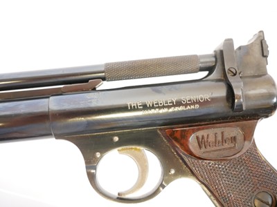 Lot Boxed Webley Senior .22 air pistol, cylinder...