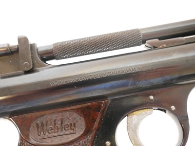 Lot Boxed Webley Senior .22 air pistol, cylinder...