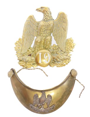 Lot French Second Empire brass eagle 19 shako...