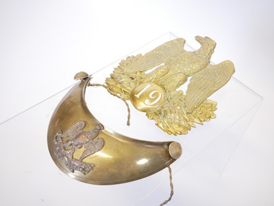 Lot French Second Empire brass eagle 19 shako...