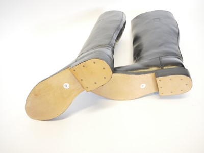 Lot Pair of reproduction German black leather...