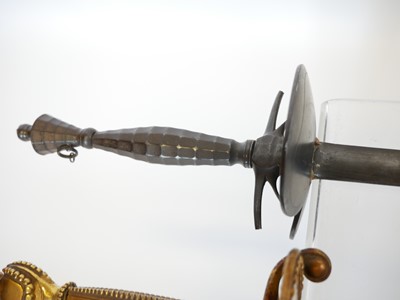 Lot Two court swords, one with the majority of the...
