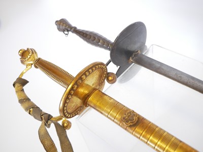 Lot Two court swords, one with the majority of the...
