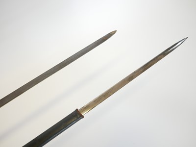 Lot Two court swords, one with the majority of the...