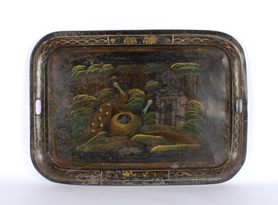 Lot 192 - A Large 19th Century 'Chinoiserie' Toleware Serving Tray