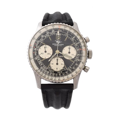 Lot 162 - Gents vintage 1960’s Breitling Navitimer chronograph steel watch on leather strap