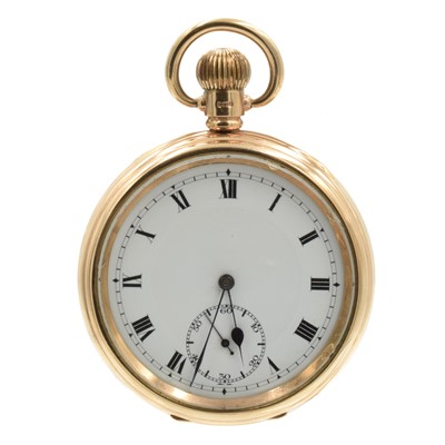 Lot 133 - A 9ct gold open faced pocket watch