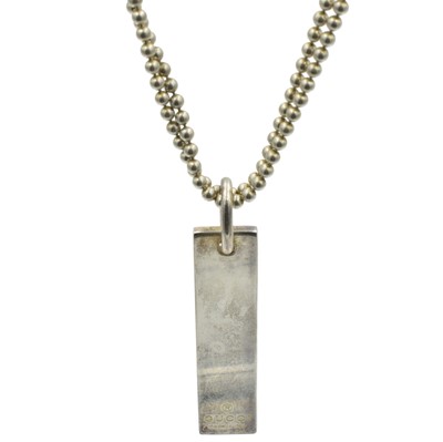 Lot A sterling silver, Gucci tag double chain pendant