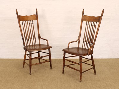Lot 273 - A Pair of Early 20th Century Arts & Crafts Elbow Chairs