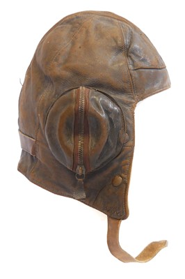 Lot WWII Leather Flying helmet with additional details.