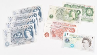 Lot 67 - An assortment of nine Bank of England banknotes (9)