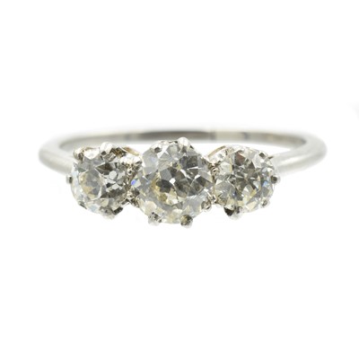 Lot A 1.15ct diamond and platinum trilogy ring