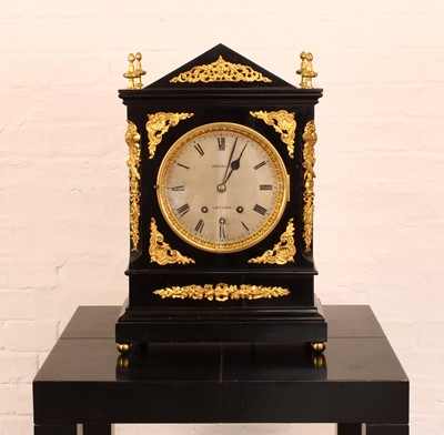 Lot A Large and Impressive 19th Century Ebonised Boardroom Clock