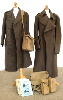 Lot Collection of webbing, and two great coats,...