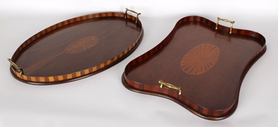 Lot 190 - Two Edwardian Mahogany and Marquetry Butler's Trays