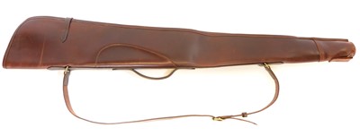 Lot Good quality chocolate leather gunslip.